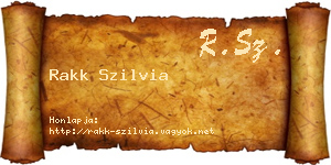 Rakk Szilvia névjegykártya
